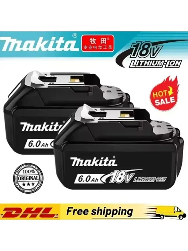 AliExpress - Batterie Makita 18V BL1820B 5Ah 6Ah 100% originale, batterie lithium-ion rechargeable pour outils électriques Makita 18V, remplacement de