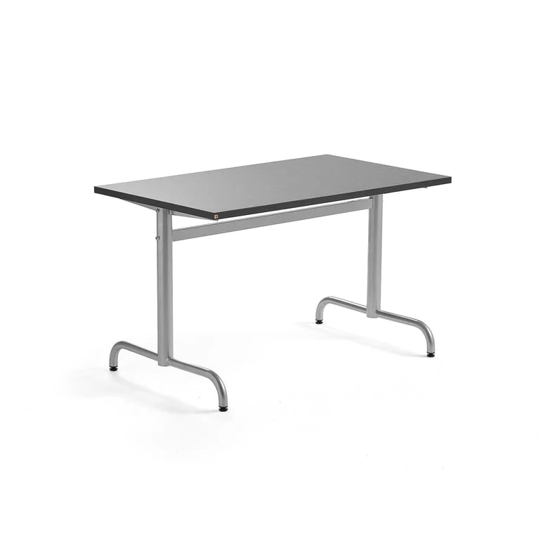 Table PLURAL, 1200x700x720 mm, linoleum top, dark grey, silver