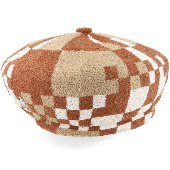 Kangol - Marron beret Chapeau - Pop Gingham Jax Beret Mahogany-Oat Beret @ Hatstore