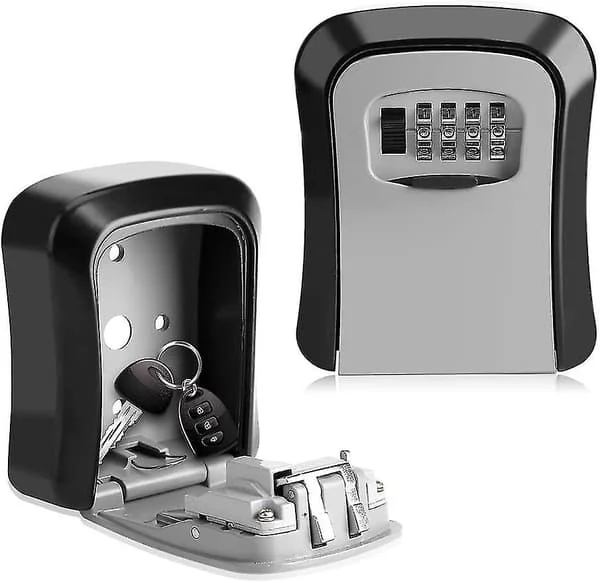 Key Cabinet with 4-Digit Code, Wall-Mounted Key Storage, Security Storage Box for Secure Key Sharing Indoors and Outdoors