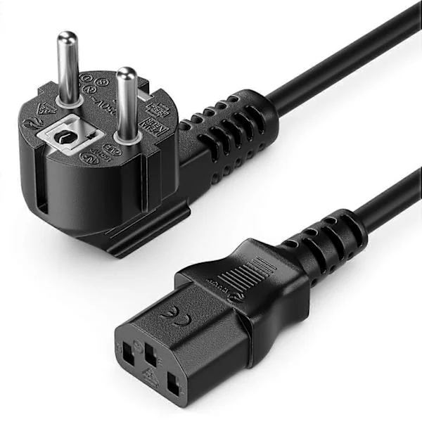 3m Strömkabel Jordad Kontakt Typ F, C13 Strömkontakt Hona PC Datorskärm Skrivare Projektor - Svart