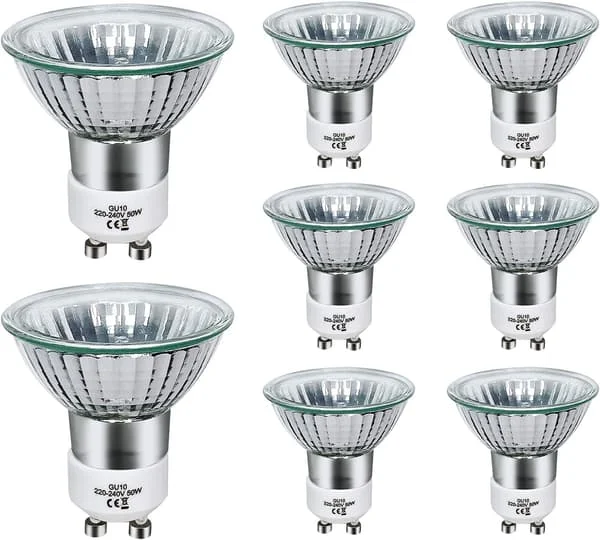GU10 halogenlampa 50W dimbar, 220V GU10 halogenlampa 2 stift, 2800K varmvitt ljus, 700 lumen - Perfet