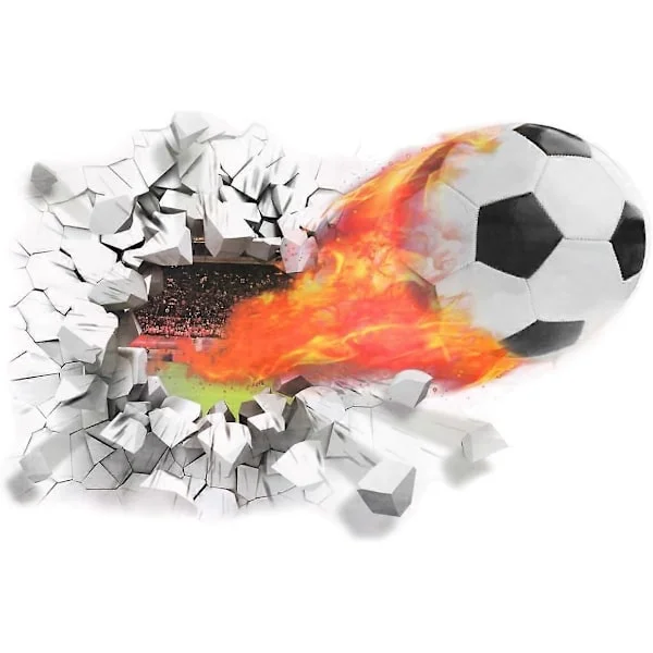 Fotball Veggklistremerker Tenåringsrom Dekor, 3D Veggklistremerke Fotball Sport Plakat for Stue Soverom Gutt Korridor Barnehage Veggdekorasjon