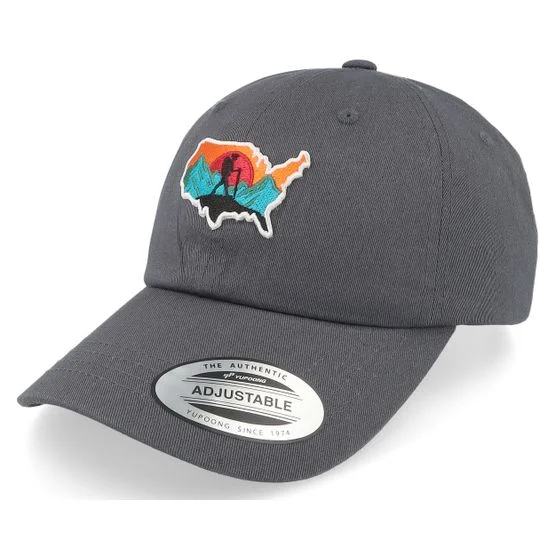 Wild Spirit - Grå adjustable Caps - America Wanderlust Dark Grey Dad Cap @ Hatstore