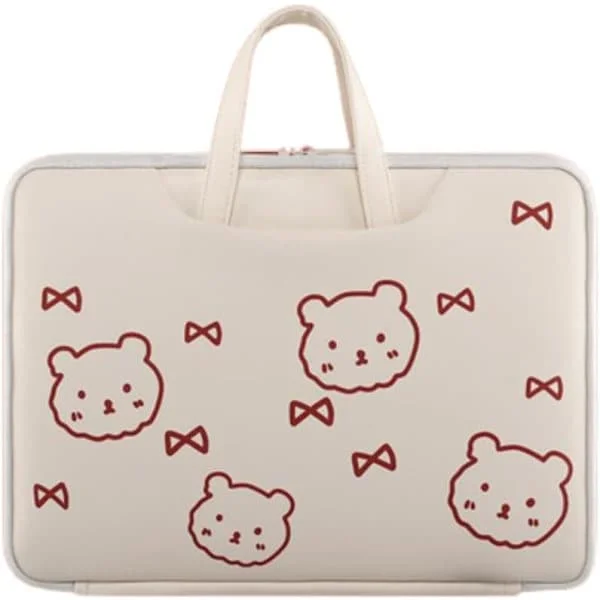 Cute Laptop Bag for Women Laptop Sleeve for Women Cute Pattern Laptop Cover Kawaii Pad Case Laptop Bag (15 inch, Bear)