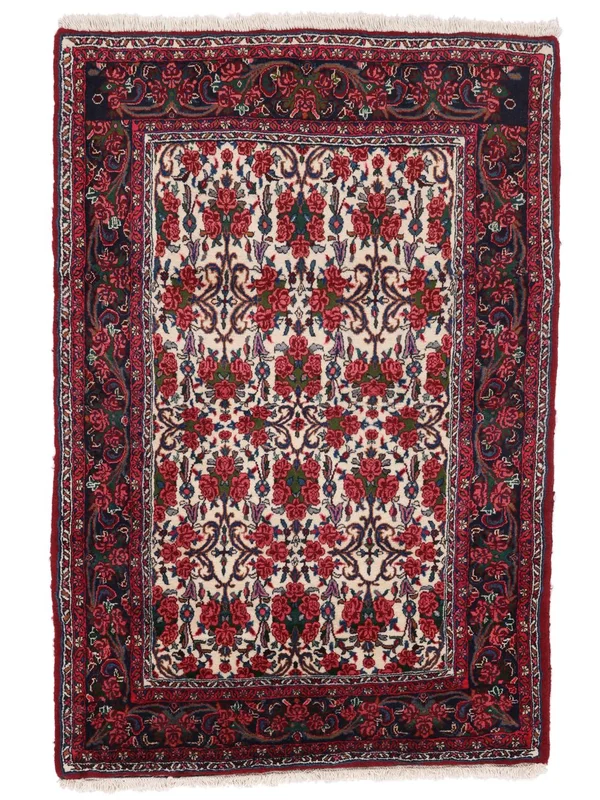 Oriental Bidjar Rug 108X160 Black/Dark Red Wool