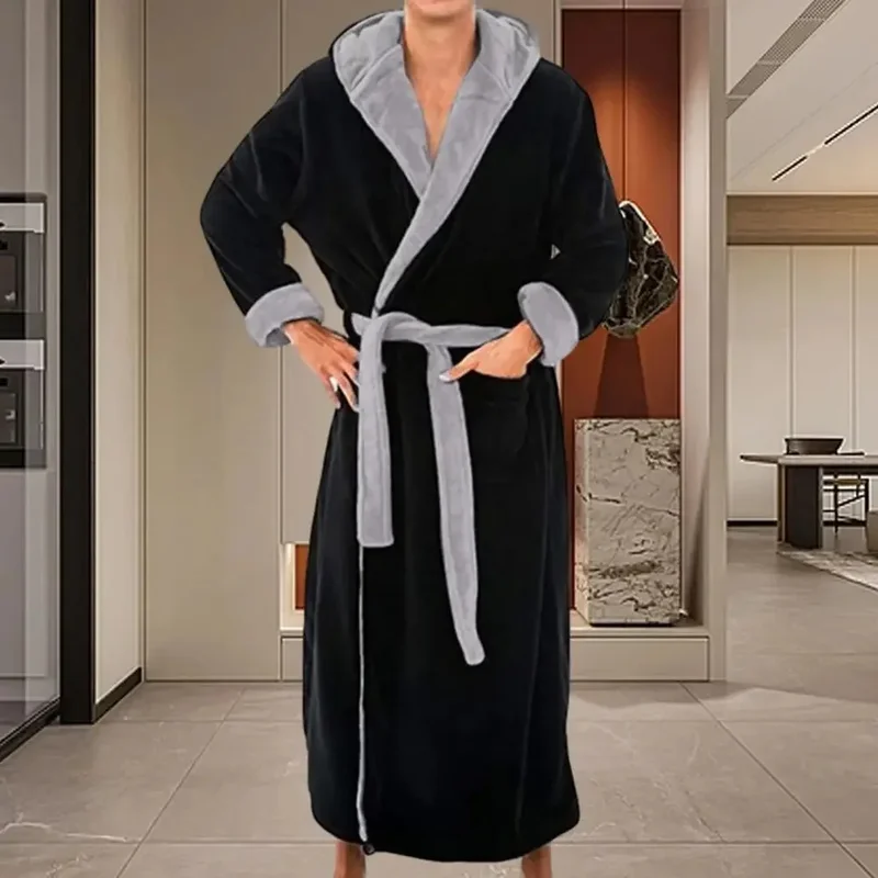 AliExpress - Gemütlicher Bademantel luxuriöser Herren-Kapuzen bademantel mit verstellbarem Gürtel Ultra weiche saugfähige Herren robe mit Taschen für 