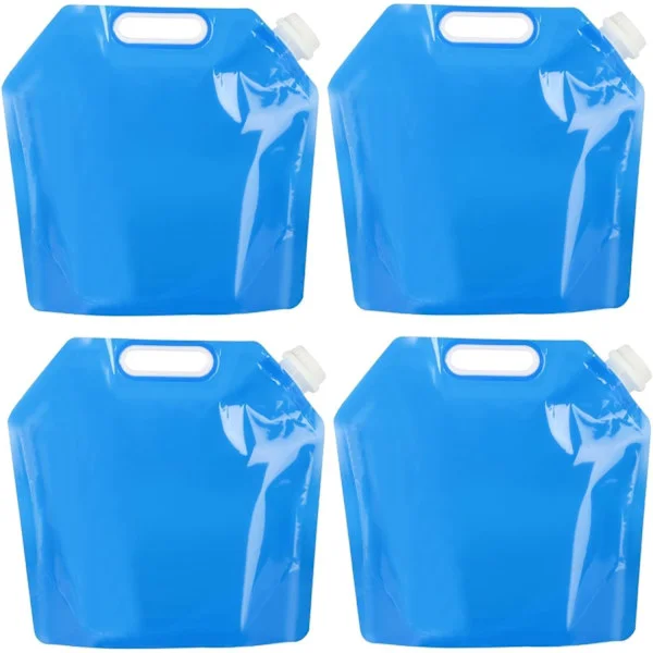 5-liter Water Storage Bag, Foldable Water Pouch with Lid, Soft Water Bottle, Water Reservoir for Camping and Travel