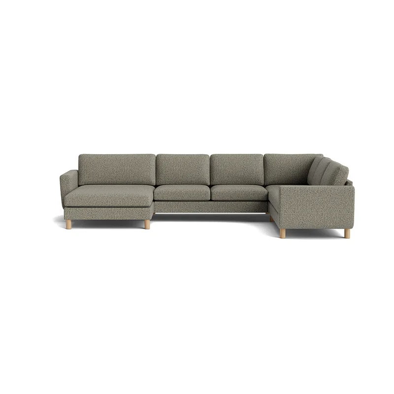 Haven U-sofa, vendbar, Puente Grøn - Stor Grøn U-sofa med vendbar chaiselong & koldskum - 361x255x86cm - Perfekt til stuen - Hurtig levering