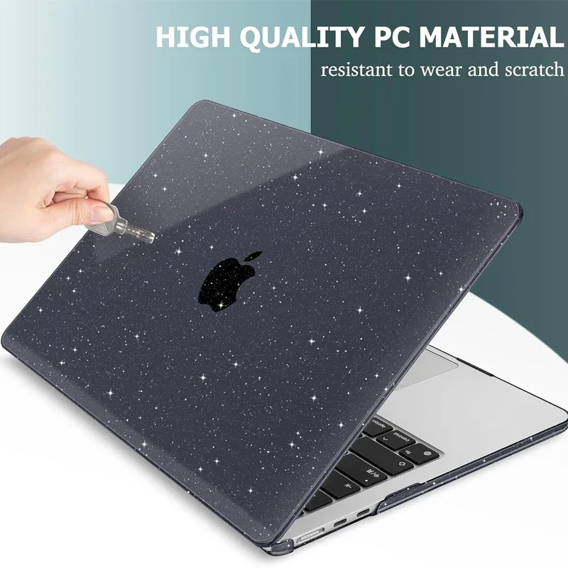 AliExpress - Coque scintillante pour ordinateur portable compatible MacBook Air 13.6 (2026), MacBook Air 15 (puce M4), MacBook Pro 14, Pro 16 (puces 