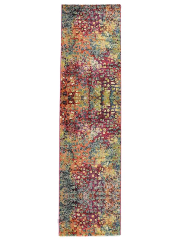 Davina 80X400 Small Multicolor Abstract Runner Rug