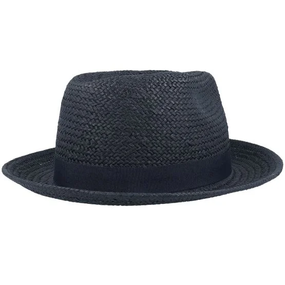 Wigéns - Blå fedora Hat - Classic Hat Navy Straw Hat @ Hatstore