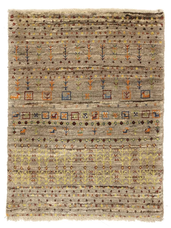Hand Knotted Gabbeh Rug 61X80 Oriental Wool Brown/Orange Small