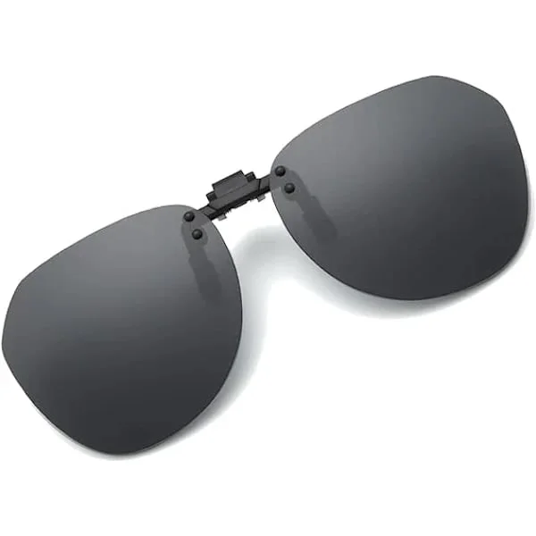 Clip-on Sunglasses - Polarized Clip-on Sunglasses Over Glasses Unisex, Rimless Polarized Flip-up Sunglasses