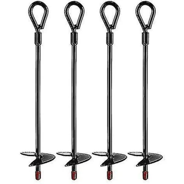 Markankare, kraftiga markankare för 15-tums borrar, markankare kit för tält, baldakiner, skydd, studsmattor och gungor (4-pack)