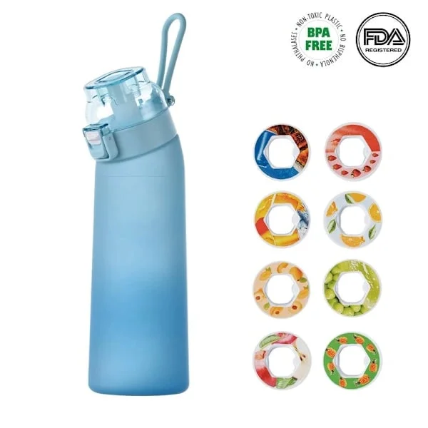 Vattenflaska 700ml – 8 Smakkapslar | Sockerfri & Aromatisk | Gradient med Sugrör bule bule