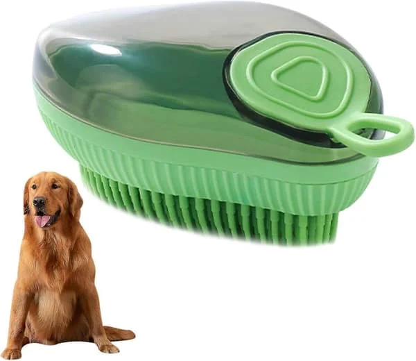 Hundtvättborste Mjuk Hundbadborste Husdjursduschborste Hundtvättprodukter Hund Silikonbadborste Hundschampo Dispenserborste