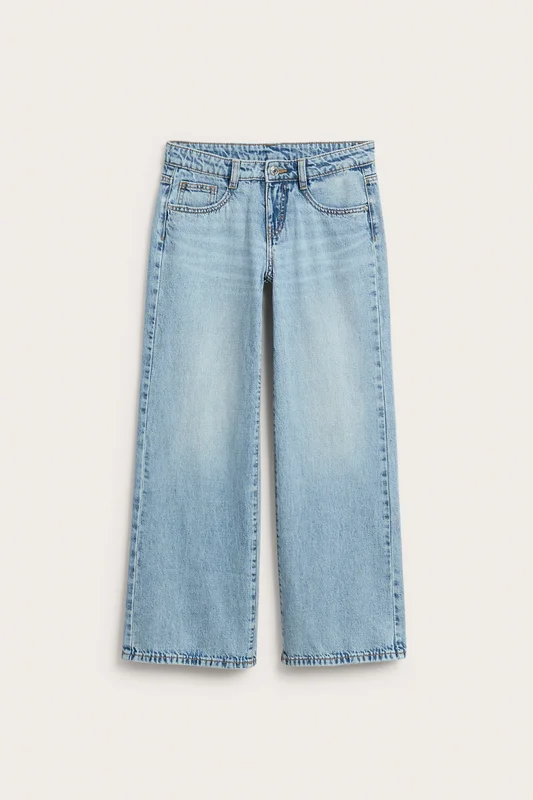 Kappahl | Wide jeans low waist Lys denim 158 | Barn