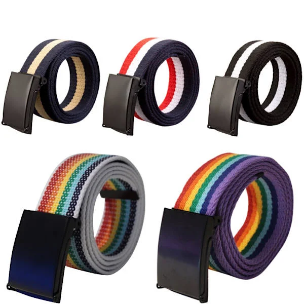 Bälte herr/dam/barn canvas tyg 5 olika skärp kläder pride -