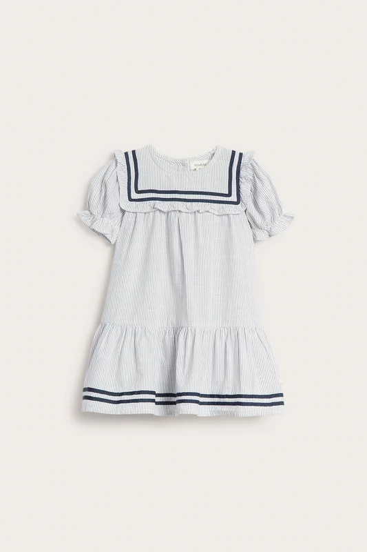 Newbie | Kortärmad randig klänning Blå 62 | Baby