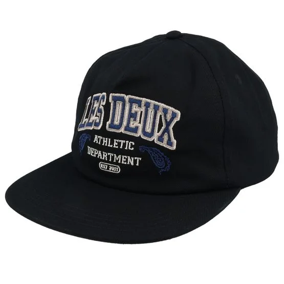 Les Deux - Negro snapback Gorra - Paisley Organic Cap Black Snapback @ Hatstore
