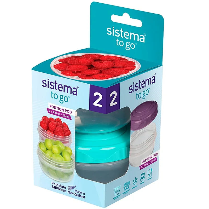 Sistema Opbevaring To Go 2-pak Assorteret farver/ 210 ml, Tøj & Bolig, Opbevaring & Organisering, Øvrigt
