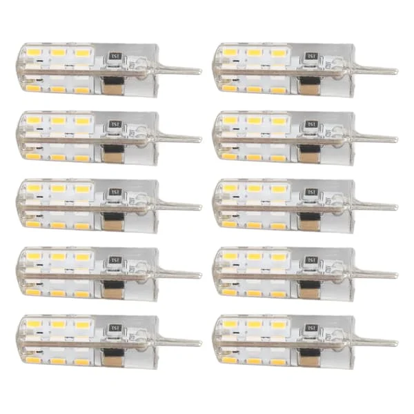 10 st G4 LED-lampor Bi Pin Sockel Silikon Varmvit 3000K 1.5W AC220V 110LM Landskapslampor Ersättning