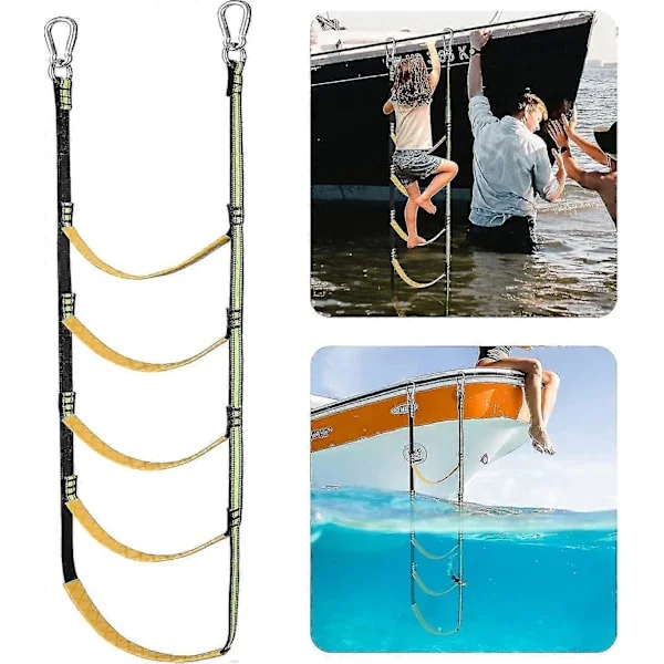 Boat Rope Ladder, Portable Fishing Rope Ladder Extension Boat Rope Ladder Compatible with Inflatable Boat
