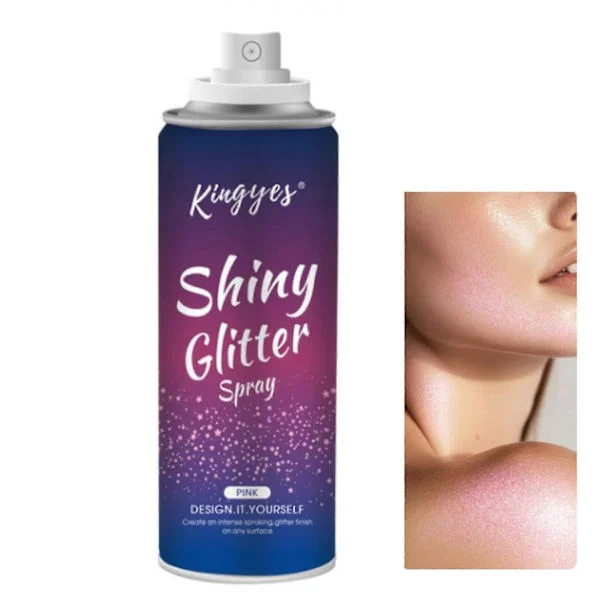 Glitter Spray, Kropsglitter Spray til Hår, Ansigt, Krop Skinnende Spray til Tøj, Hurtigtørrende og Langtidsholdbar Skinnende Glitter Hårspray, 