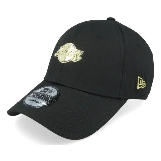 New Era - Los Angeles Lakers Pin 9FORTY Black Adjustable Adjustable Black Cap - NBA @ Hatstore