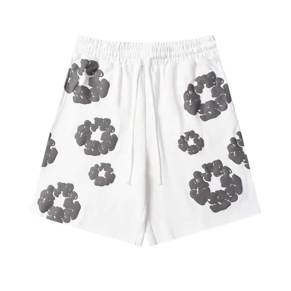 Denim Tears Herre Dame Street Style Hip Hop Casual Shorts Grå