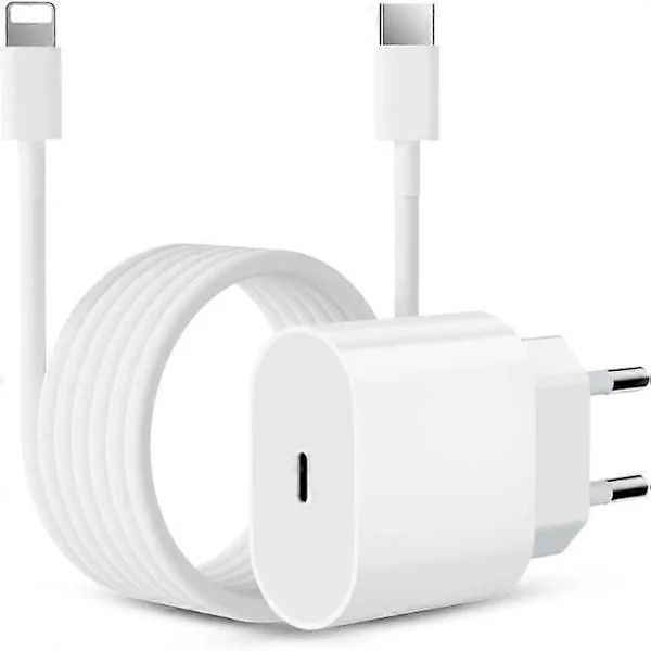 20W Hurtiglader iPhone, Hurtiglader for iPhone med 1M PD USB C Lader iPhone, iPhone Ladehode med [40]