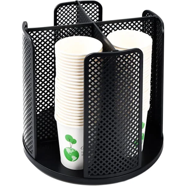 Roterende Koppholder og Lokkorganisator, Oppbevaringsbeholder, for Benkeplate, Kaffekoppdispenser, for Benkeplate, Bad, Kjøkken, Kafé