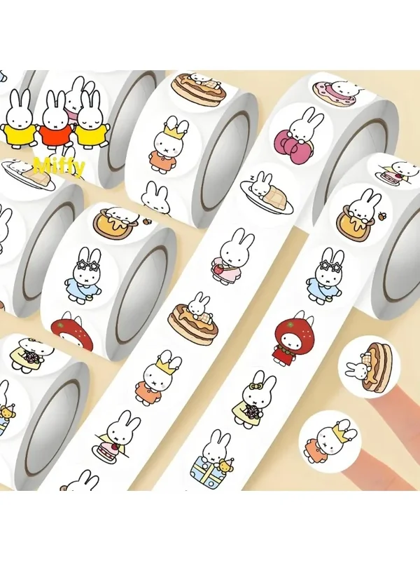 AliExpress - 500 stuks Kawaii Miffy Konijn Sticker Seal Cartoon Konijn Roll Decoratie Kawaii Sticker Cartoon Waterdichte Stickers Speelgoed