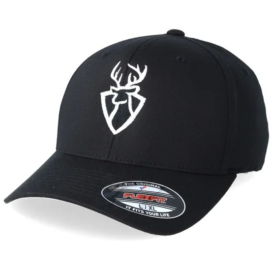 Hunter - Svart flexfit Keps - Deer Oh Deer Black Stretch Fit @ Hatstore
