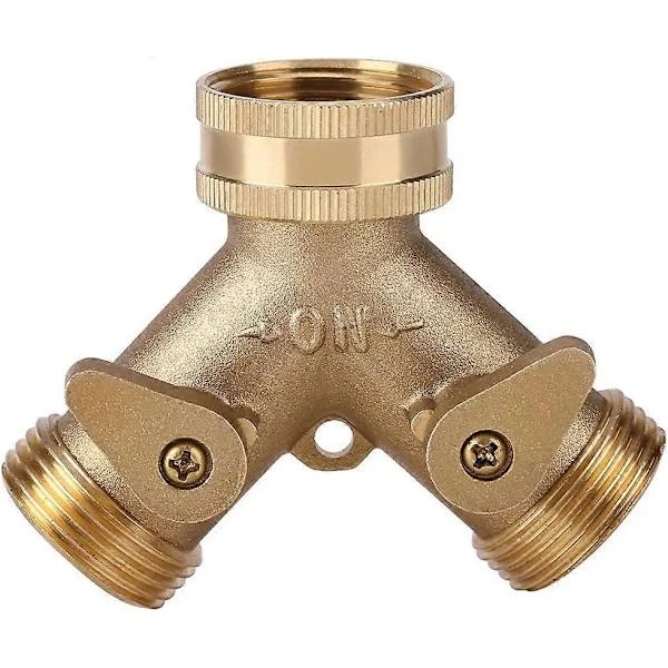 3/4 Kran Kobling Y Formet Kran Kobling Slangekran Adapter 2 Veis Messing Slange Adapter Svanehals Hageslange Ventil Kobling for Utendørs Hage Irrig