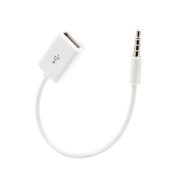 Lydkabel 3,5 mm han til USB hun, USB til aux jack-lydkabel 3,5 mm konverterkabel til enheder med AUX-lydstik