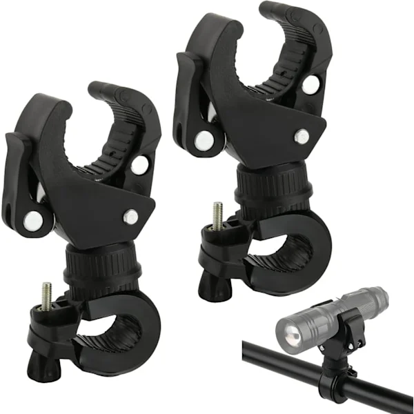 11.5cm 2 stk Sykkel Lykt Feste Holder Universal Sykkel Lykt Holder 360o Rotasjon Sykkel Lykt Klemme Justerbar Klemme LED Frontlykt Holder