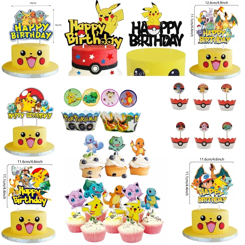 AliExpress - Topper Pokemon Kuchen Geburtstag Pokemon Dekoration Kuchen Topper Pikachu Cupcake Topper Baby Dusche Backen DIY Liefert Party 