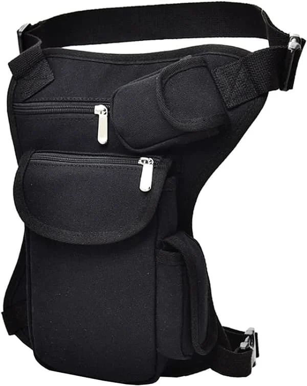 (Svart) Hiking Waist Bag Men Women Leg Bag