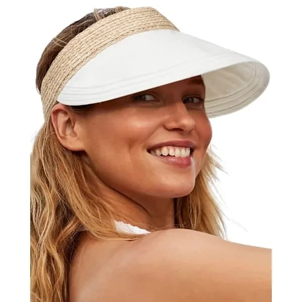 Solhat Dame Halm Solbeskyttelse Linned Dame Solhat Pakkbar Skygge Hat Cap Dame Sommer Strand Skygge Foldbar Roll Up Hestehale