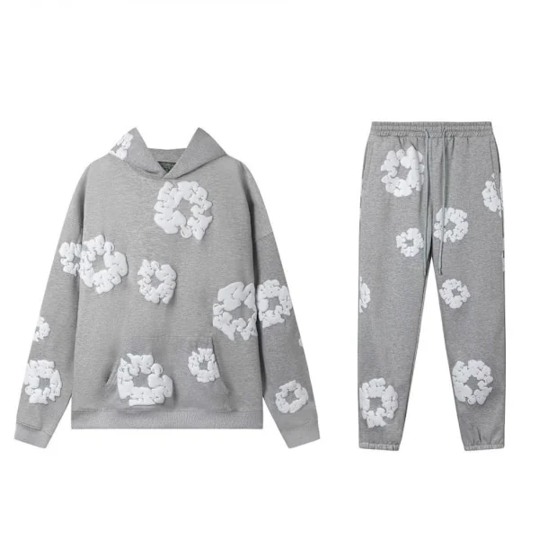 Hettegenser Sett Denim Tears Hettegenser og Buksesett - Grå - Størrelse 2XL