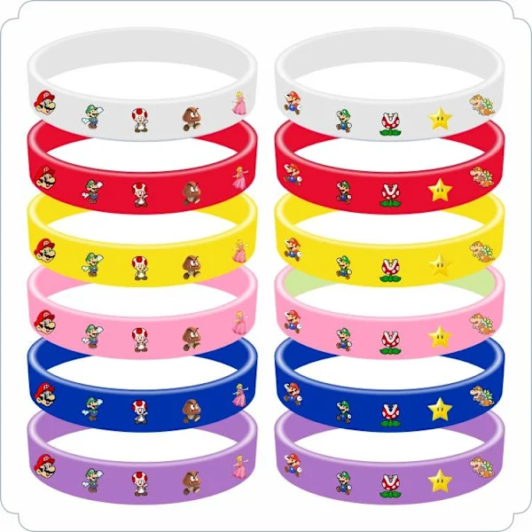12 st Super Mario Armband Kalas Barnkalas Godispåse Fyllning-FF-