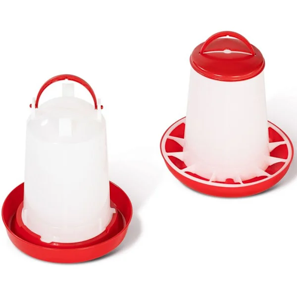 Set med 2 kg foderautomat och 2 L vattenautomat för höns och fjäderfä