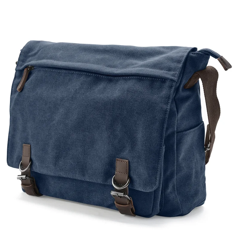 Denim Blue Canvas Satchel for Men - Messenger bags