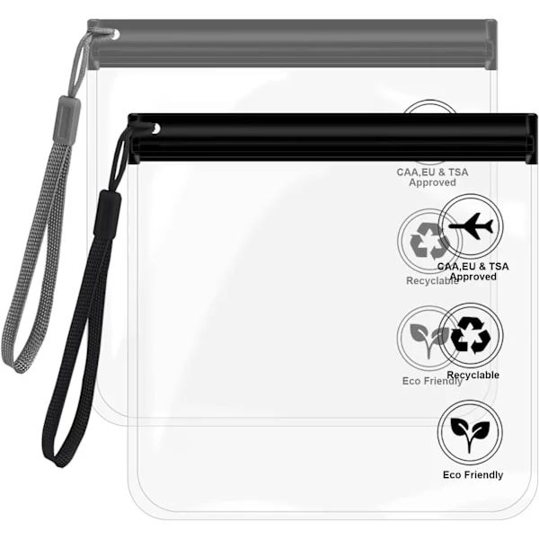Transparent Travel Toiletry Bags, Liquid Bags for Airport Security, Travel Toiletry Bags 20x20cm TSA Approved, Travel Accessories Makeup Bags Holiday