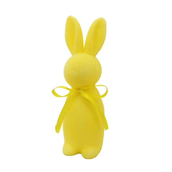 Påskehare Statue Fritstående Skum Kanin Ornament Kunstig Mos Kanin Flocked Kanin Figur Centerpiece til Skrivebord Hylde Spisebord