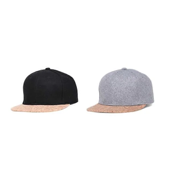 2 st Höst Kork Mode Enkel Män Kvinnor Hattar Basebollkeps Snapback Enkla Klassiska Kepsar Vinter, Svart & Ljusgrå