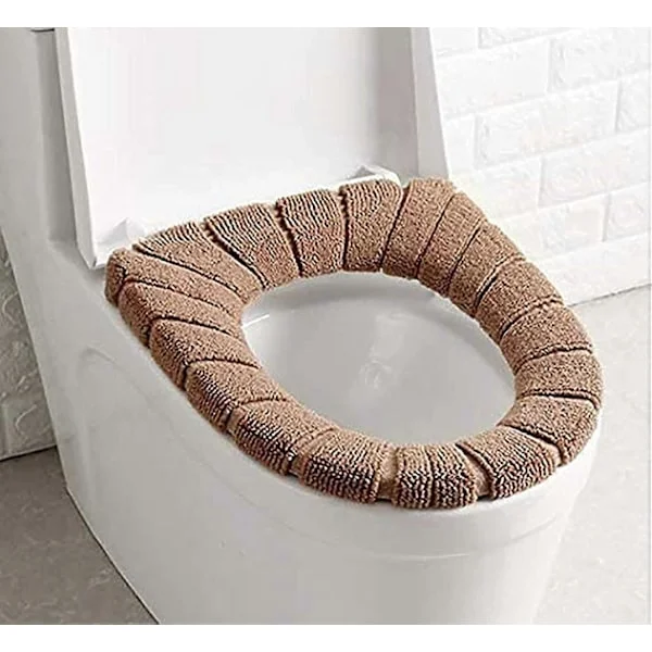 Toalettsits Universal Mjuk Toalettsits Tvättbar, Varm, Mjuk, Tjock, Mjuk 2-delad set (Espresso)