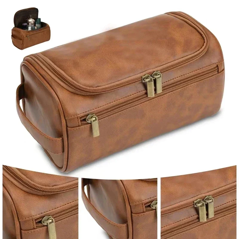 AliExpress - Kulturbeutel aus Leder für Männer und Frauen, Dopp Kit, hängende Kulturtasche für Herren, Reise-Kulturbeutel für Reisen, große 